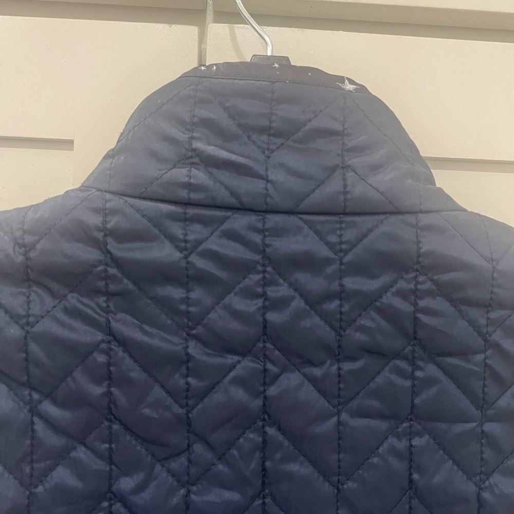 Chico’s womens Blue Zip Front Reversible quilted Vest Moon stars Small - Picture 7 of 15